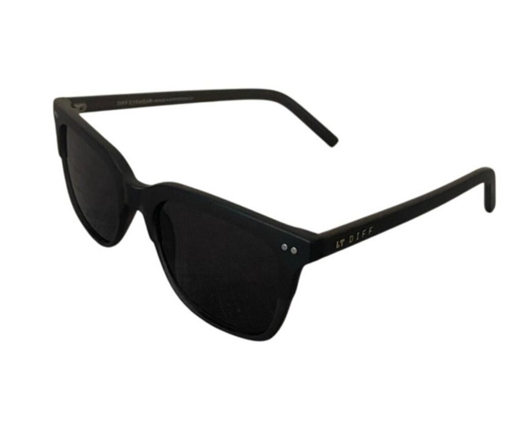 DIFF Bobby Mens Mate Black Grey Mirror Square Sunglasses